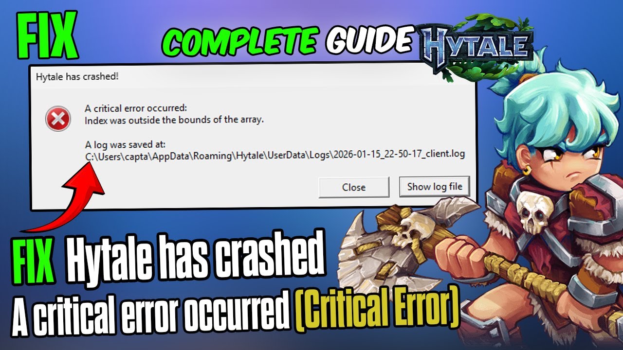 🔥 Fix HYTALE Critical Error | Index Was Outside the Bounds of the Array 🛠️