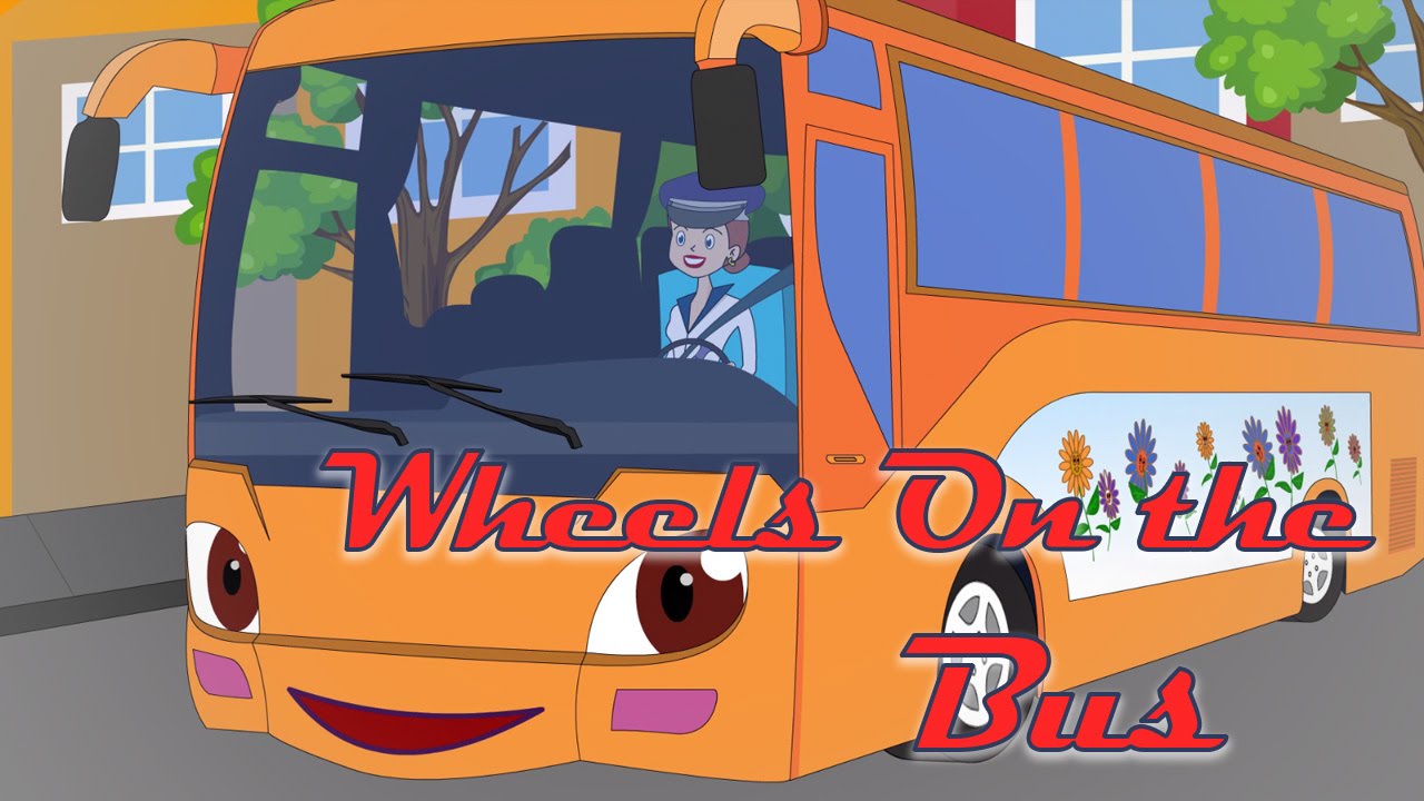 Wheels On The Bus Go Round and Round - Nursery Rhyme - BabyMoo