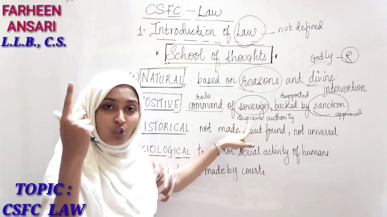 SCHOOL OF THOUGHTS OF LAW