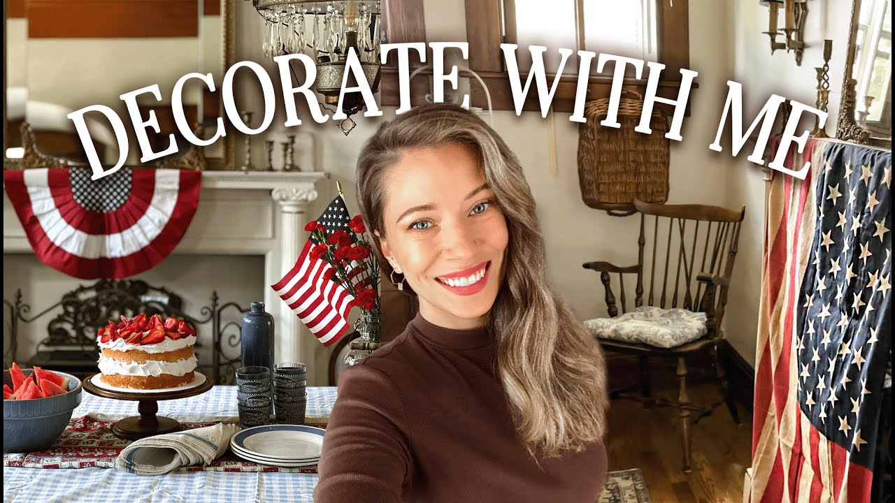 Decorate with Me: Patriotic Summer Tablescape & A “New” Vintage Rug! Vintage Americana Decor Ideas