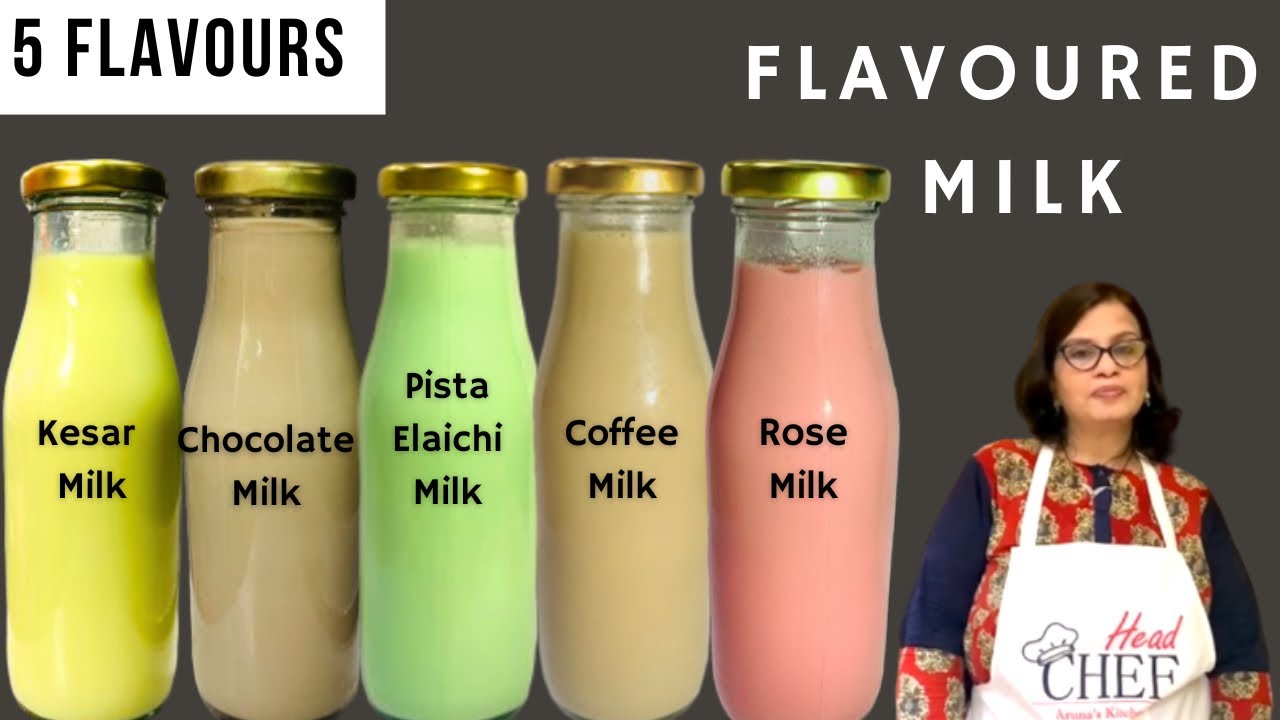 Flavoured Milk Recipe. Five types of Flavoured Milk. Summer Special easy to make Drink Recipe