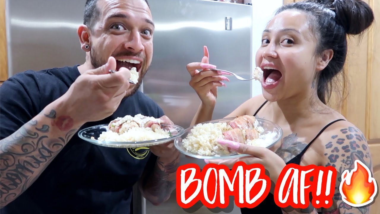 THE BEST STUFFED CHICKEN WRAPPED IN BACON!! **must try**