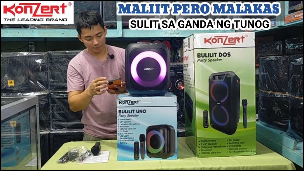 KONZERT BULILIT UNO PARTY SPEAKER UNBOXING DEMO REVIEW AND SOUNDS CHECK