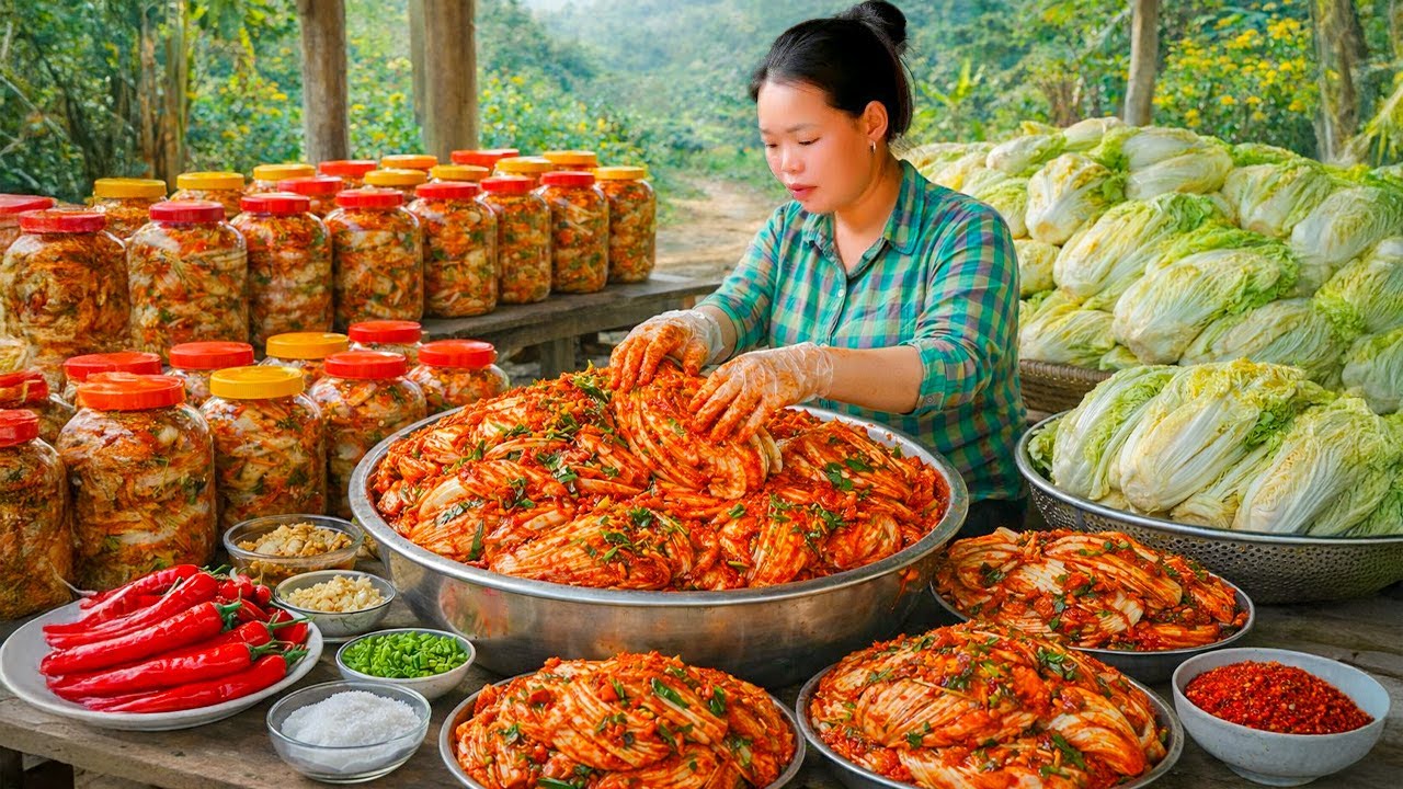 Processing to make 1000 kg of Kimchi Korean to Sell at the Market | Trieu Mai Huong