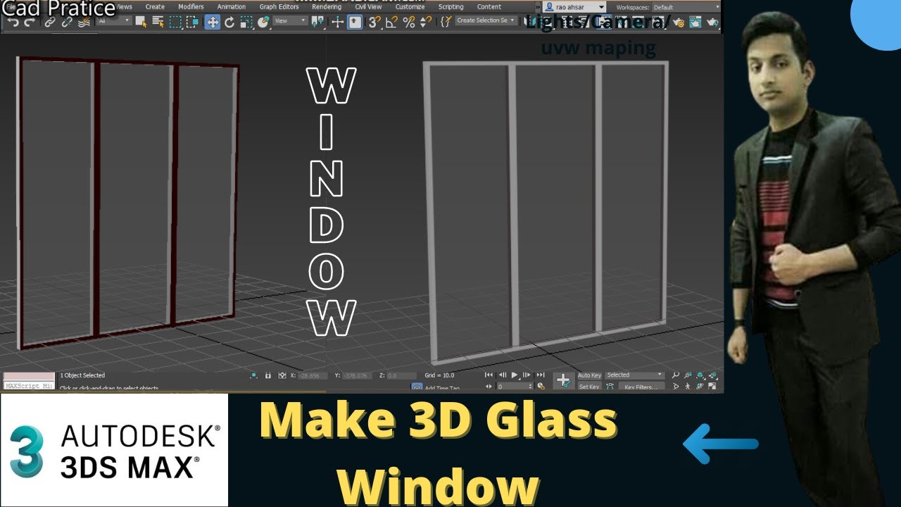 How To Make 3D Glass Window in 3ds Max | Making of Window in 3ds Max | Window Modelling in 3ds Max