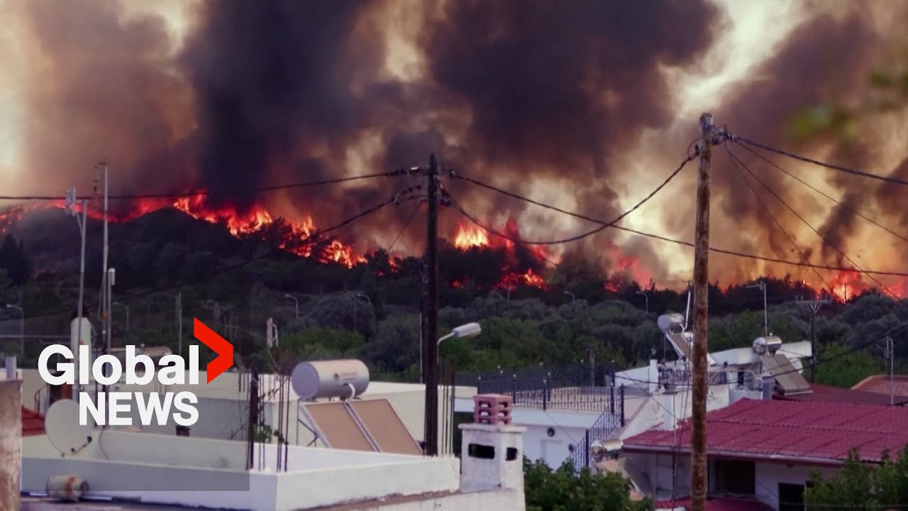 Greece wildfires: Rhodes island 