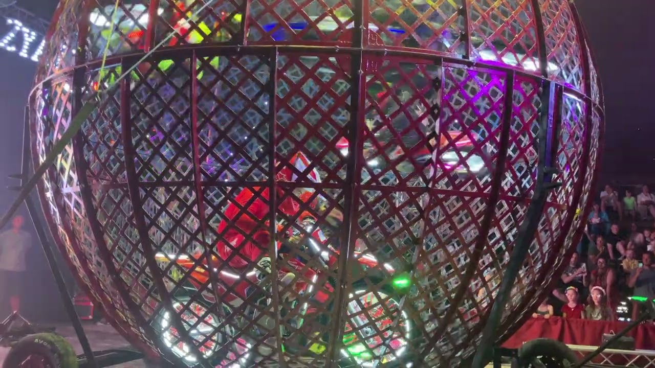 5 motorbike globe of death circus act