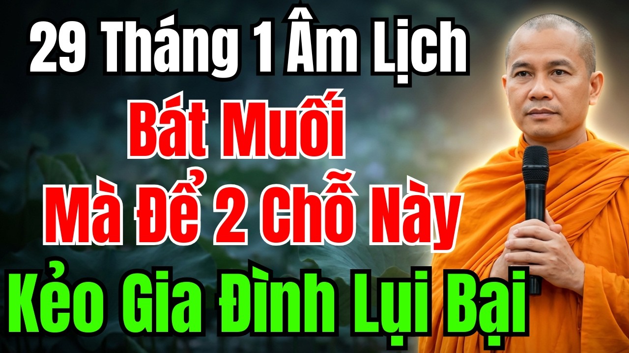 29 THÁNG 1 ÂM LỊCH : BÁT MUỐI PHONG THUỶ MÀ ĐỂ 2 CHỖ NÀY KẺO TÁN GIA BẠI SẢN