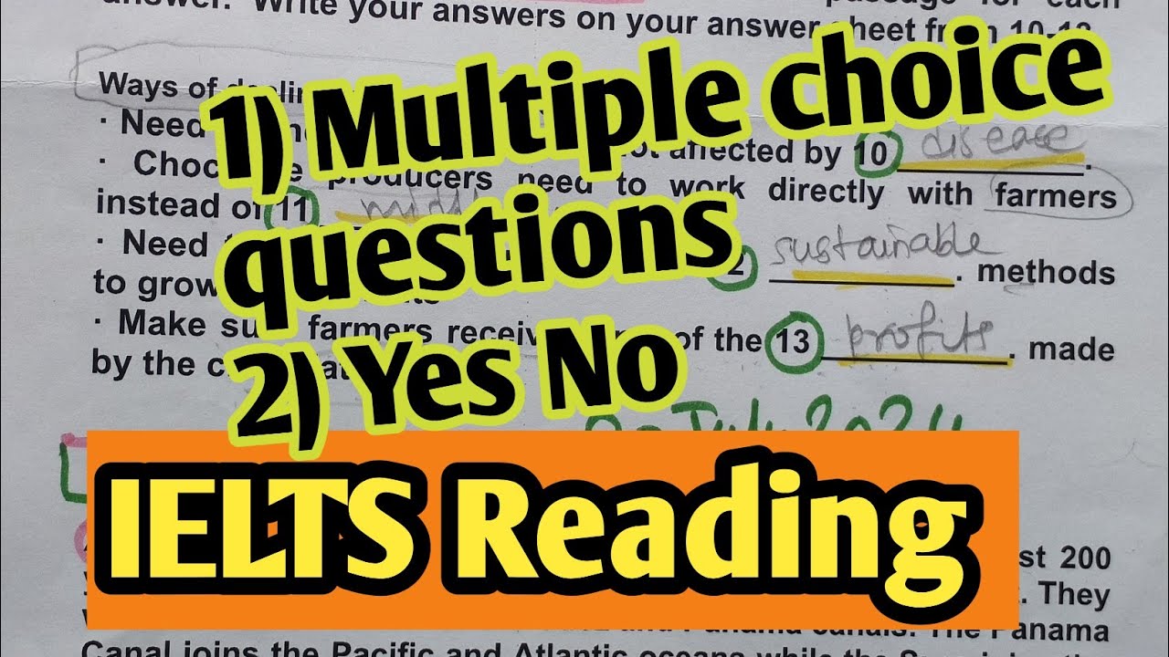 IELTS reading tips | IELTS Exam Reading answers| Yes No Multiple choice questions