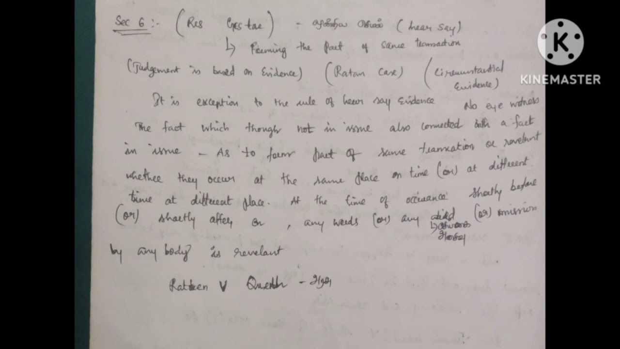RES GESTAE-INDIAN EVIDENCE ACT-SECTION6 WITH CASE LAWS
