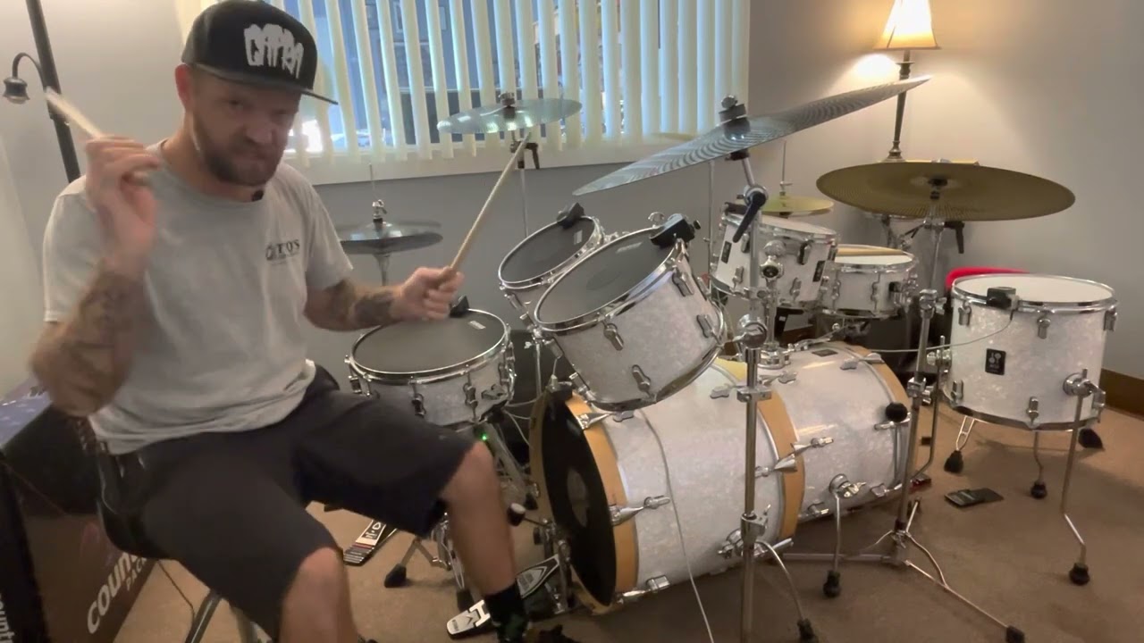 Non dominant hand exercise for  accents on crash cymbals.