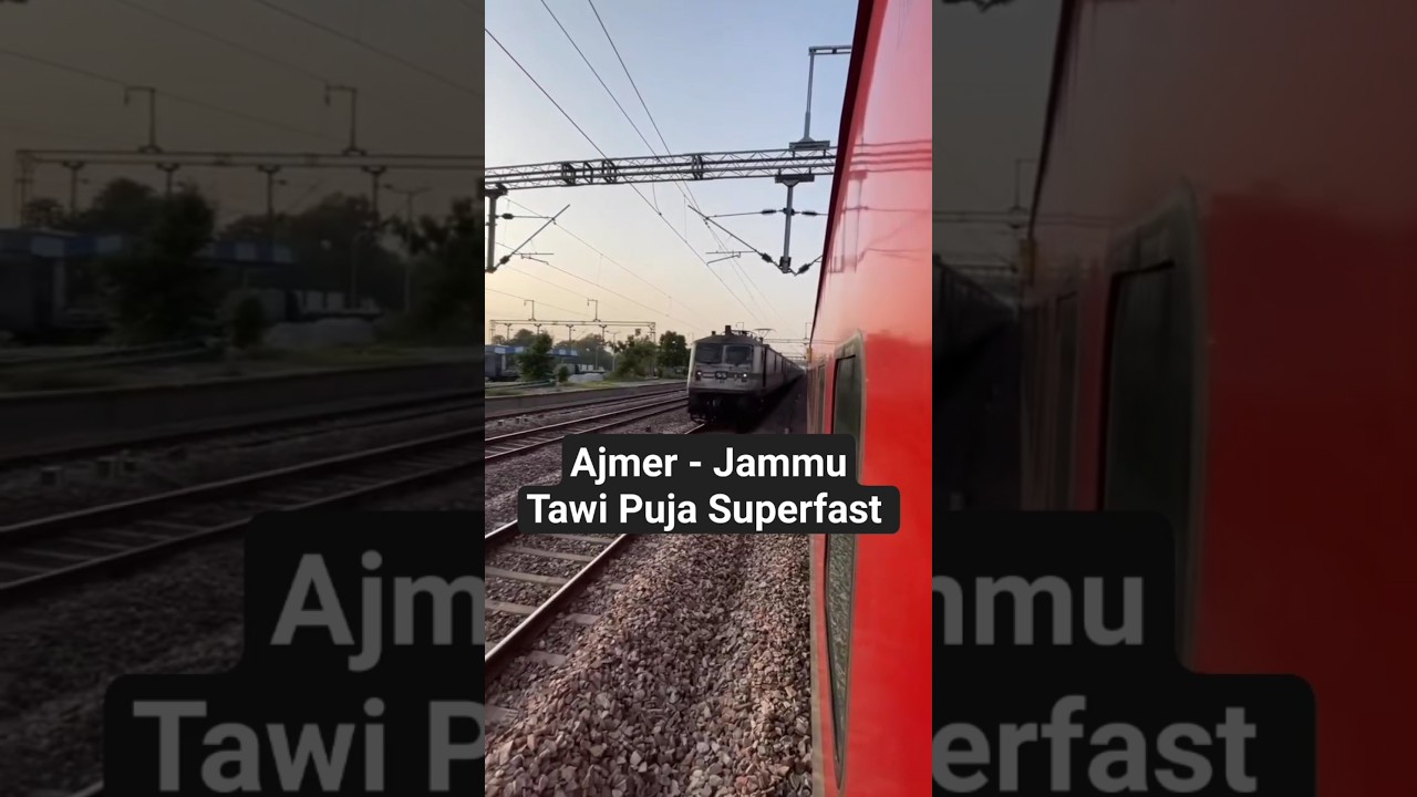 (Ajmer -Jammu Tawi)/Puja Superfast Express high speed crossing at 130 kmph #tranding #shorts #viral