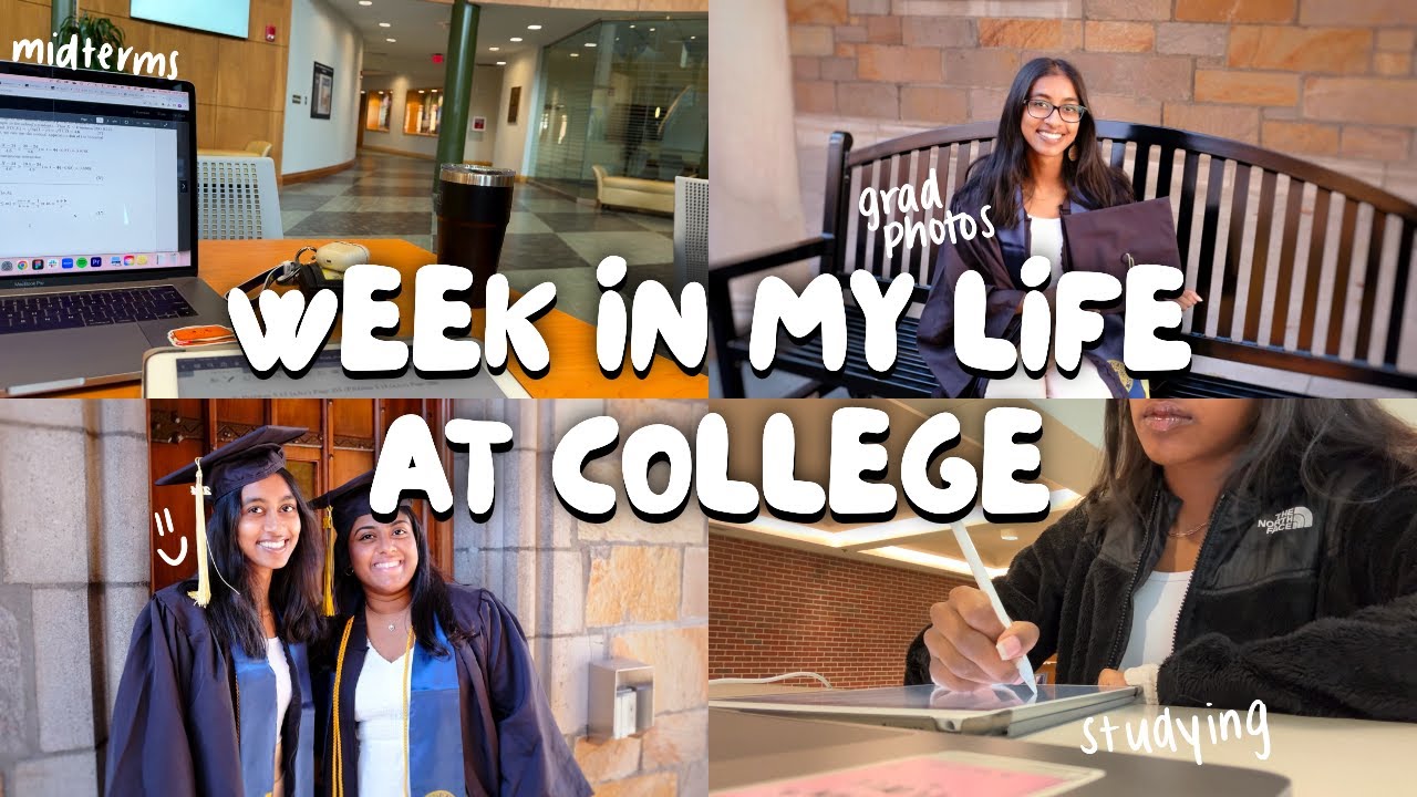 a busy week in college (grad photos, midterm exam, course registration, movie night) | umich vlog