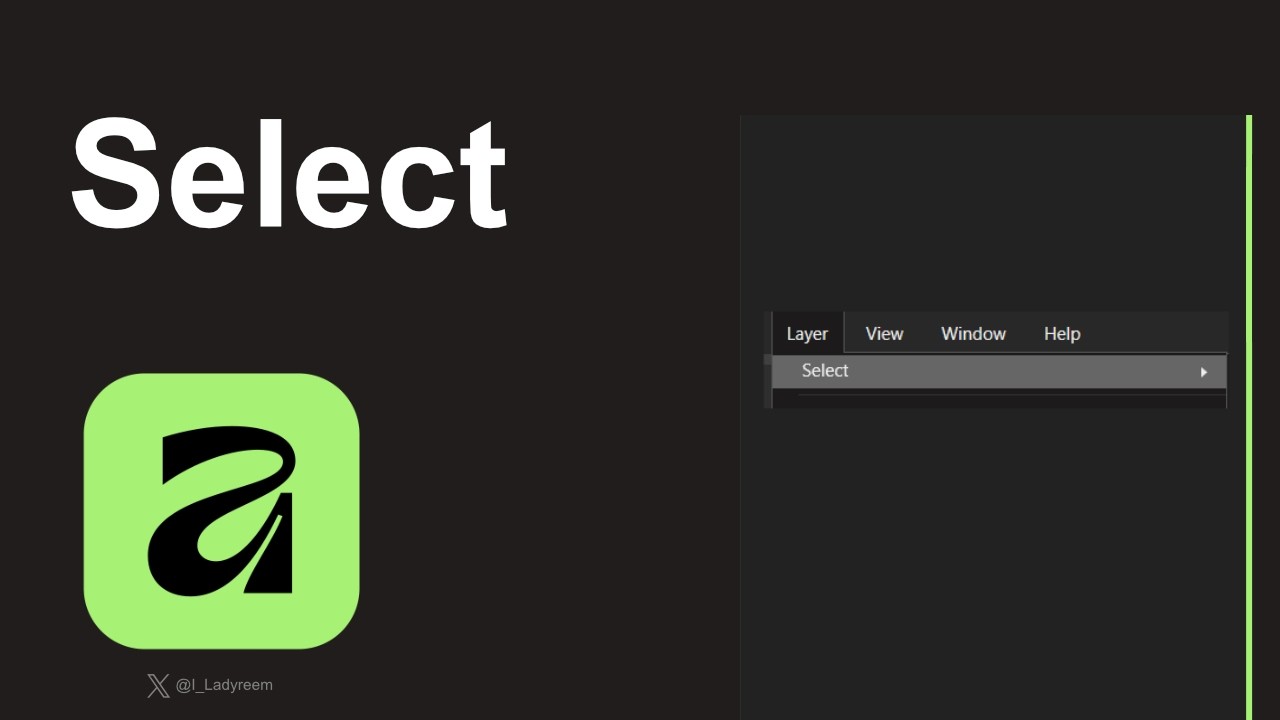 شرح قائمة Select في Affinity