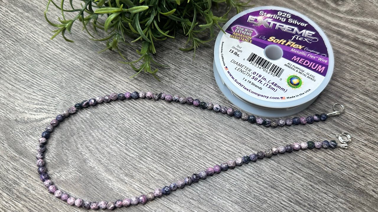 Quick Necklace Using Faceted Agate Beads from @beebeecraft and Beading Wire from @SoftFlexCompany