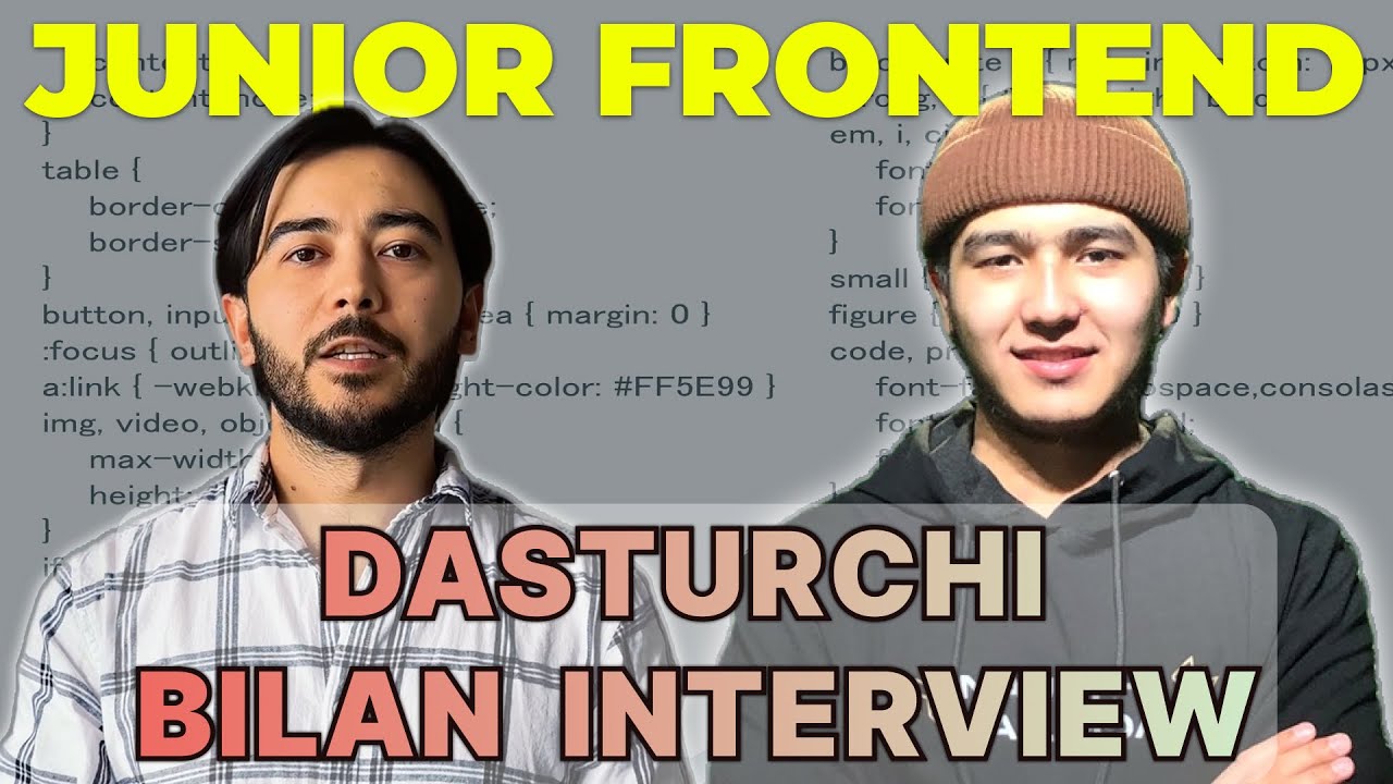 #5 🔥Junior Dasturchi bilan Texnik Intervyu – HTML, CSS, JavaScript, React va Algoritmlar