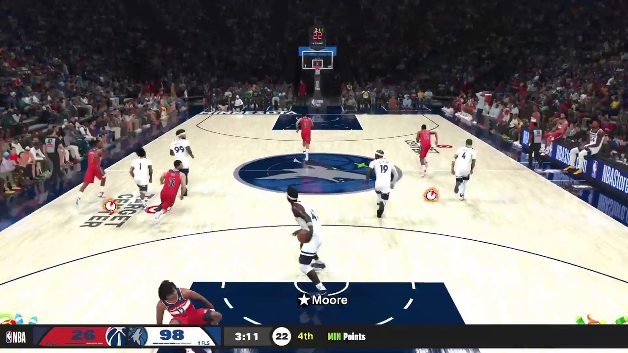 Regular season week 7 Wizards vs TimberWolves
