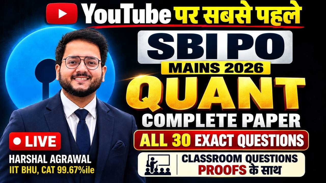🔴 SBI PO MAINS 2026 Memory Based Paper Quant [12 Sep 2026] ✅ All 30 EXACT Questions Solved | Harshal