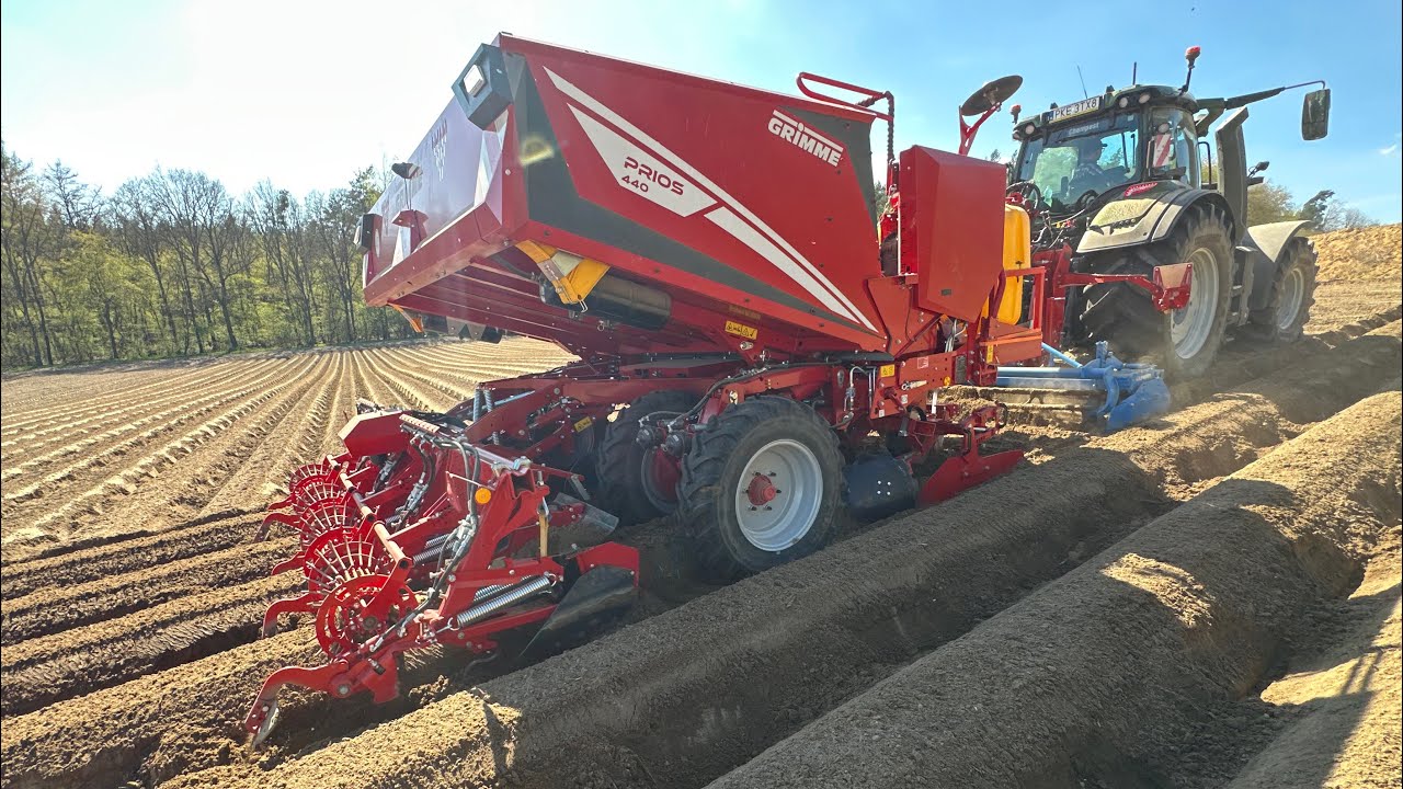 Sadzenie ziemniaków Grimme PRIOS 440 brona Lemken ciągnik Valtra Q285 Sadzimy Ziemniaki Wielkopolska