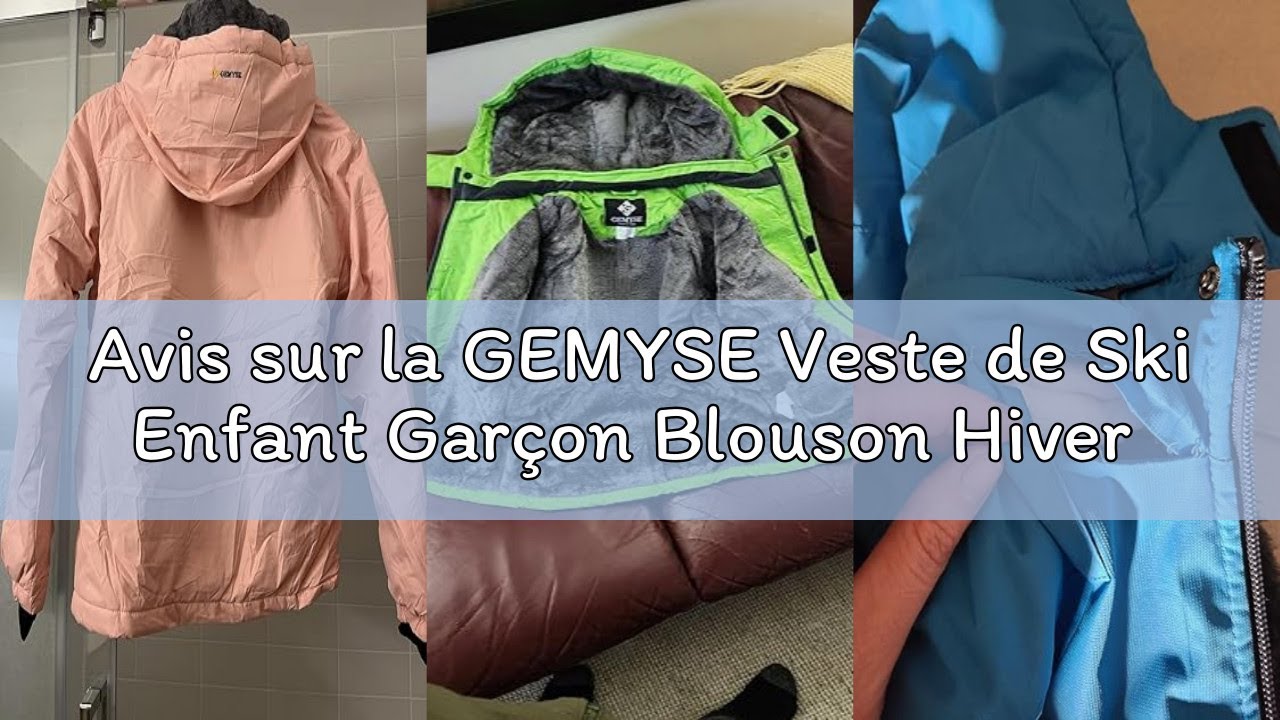 Avis sur la GEMYSE Veste de Ski Enfant Garçon Blouson Hiver Chaud avec Capuche Imperméable Coupe-Ven
