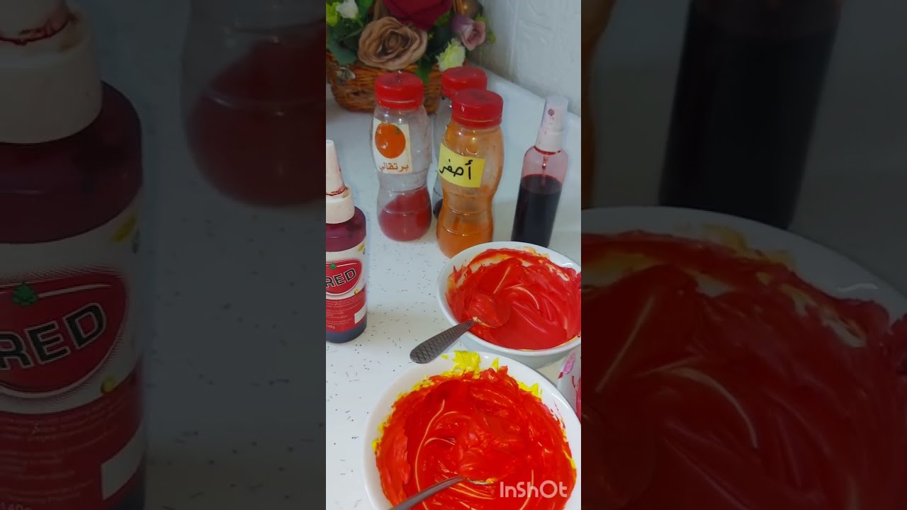 اللون الاحمر بالكريمه سهل وسريع 