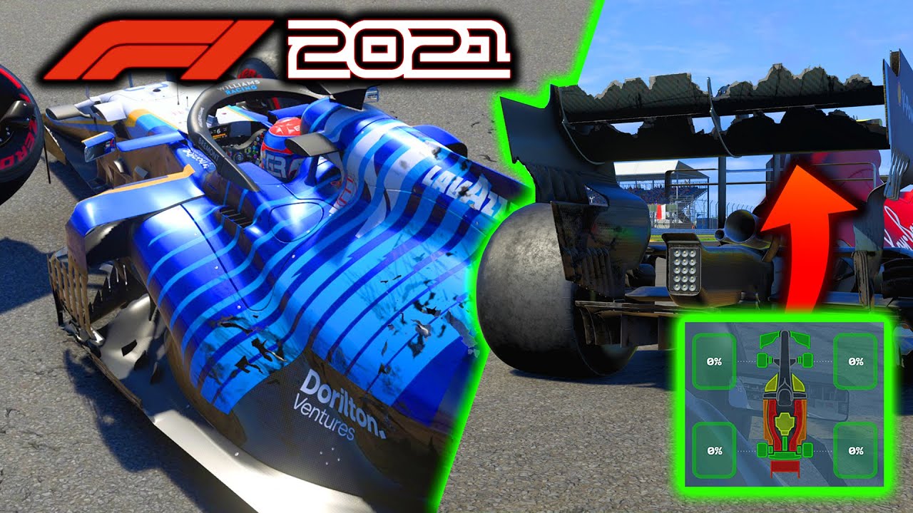 F1 2021 Gameplay: New Damage Model Broken Rear Wing and Tyre Delamination!