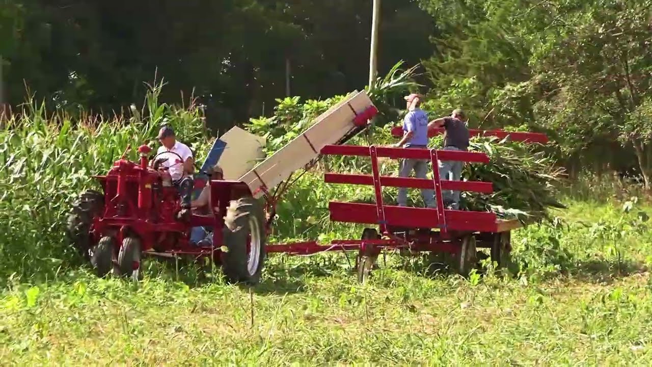 Historic Farm Equipment Corn Harvest