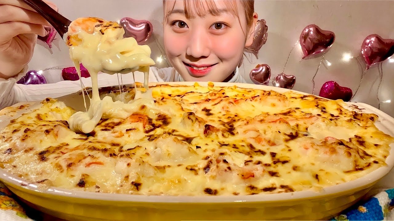 ASMR креветки гратен【русские субтитры】【Mukbang/ Eating Sounds】