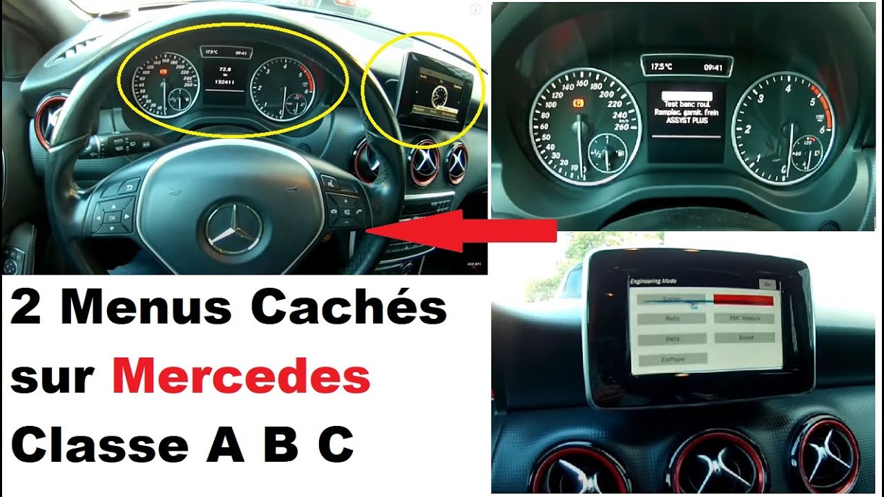 2 скрытых меню на Mercedes Classe A B C и другие объяснения Mercedes