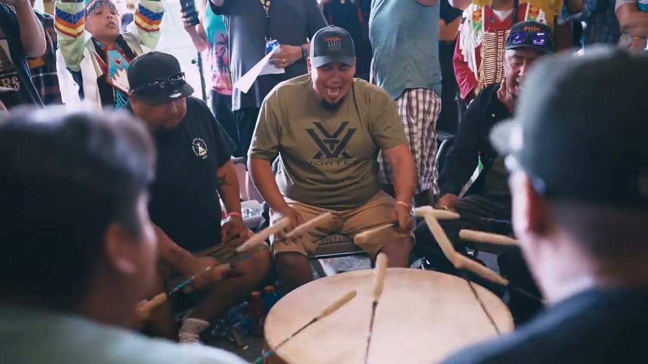 Black Bear singers at Arlee Powwow 2025 - Host Drum - Contest song Sat afternoon