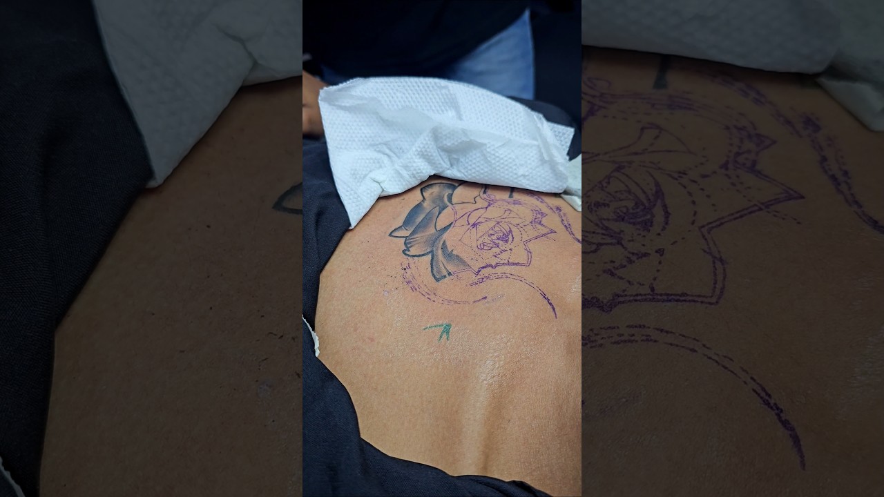 Black & Grey Rose Tattoo in Progress 🌹 | Clean Shading Magic || 