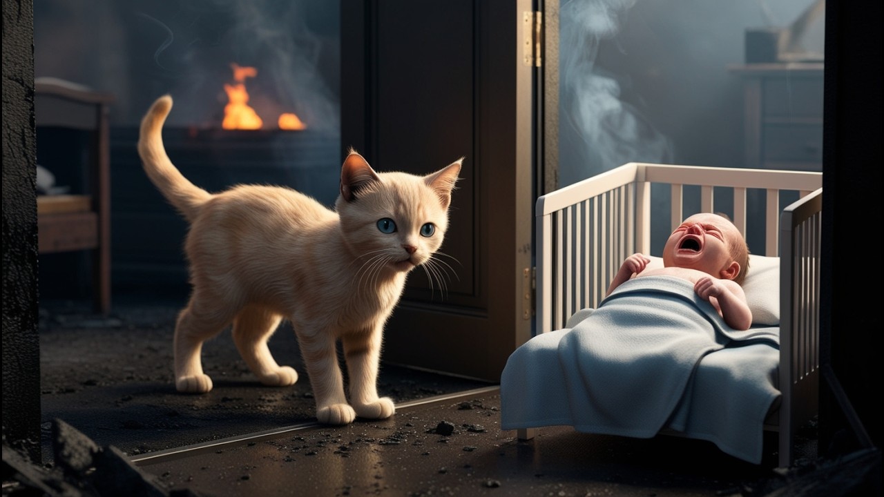 Brave Kitten Gets Lost from Mama Cat 😿 Then Becomes a Hero in a House Fire! 🔥🐱👶
