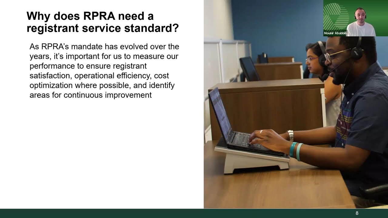 Consultation webinar: RPRA's Registrant Service Standards (2 of 2)