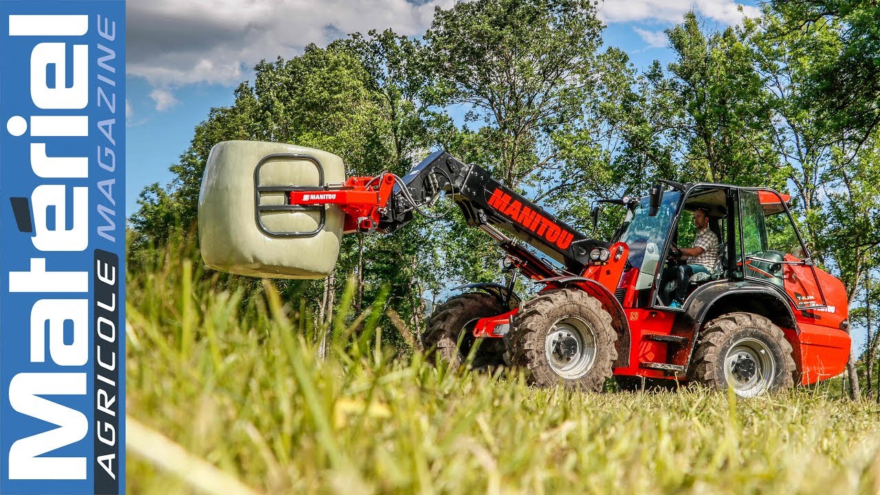 Ramassage de balles enrubannées pour la chargeuse Manitou MLA-T 533-145 V+ 🧐