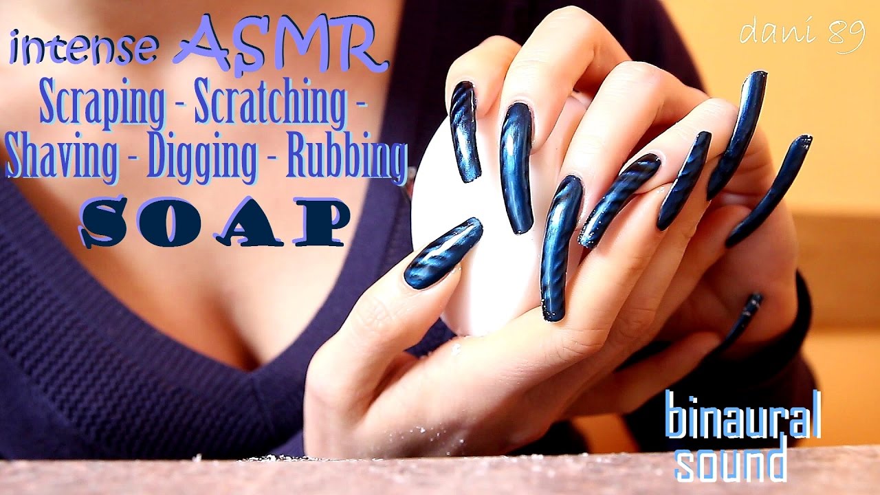◍ ASMR 💤 SCRATCHING, TAPPING, DIGGING, SCRAPING 🎧 Dove SOAP ↬ with MAGNETIC blue nail polish! ↫