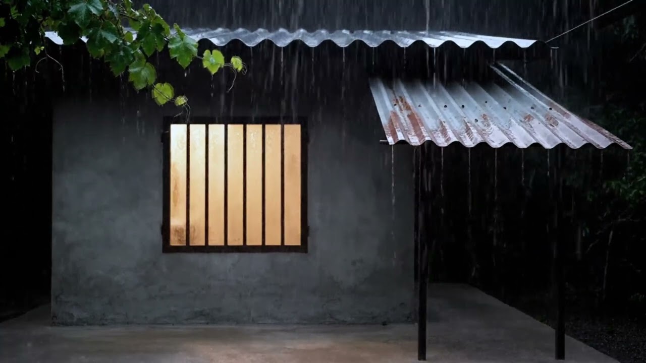 Relieve stress so you can fall asleep right away with the sound of rain and thunder nearby