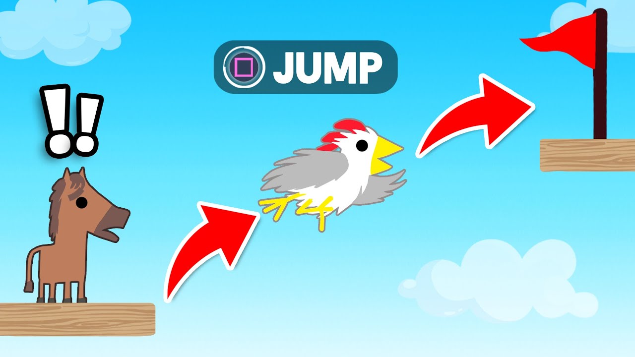 Ultimate Chicken Horse but with MEGA JUMP!