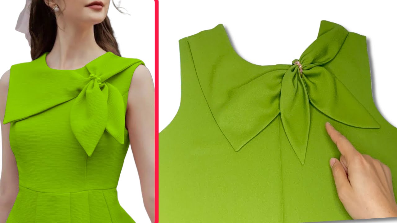 Unique Circle and Bow Neck Design Sewing Techniques | Sewing Tips and Tricks
