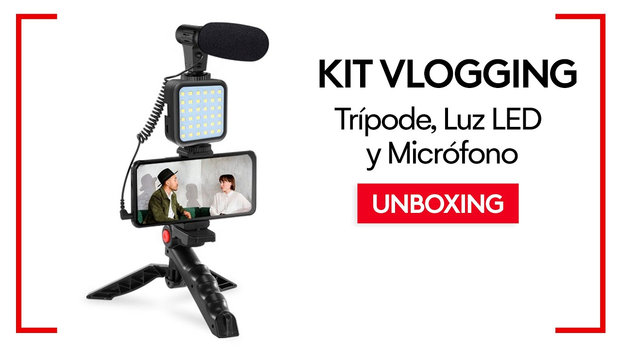 Kit Vlogging Micrófono, Luz Led y Trípode 01LM - Anavatec