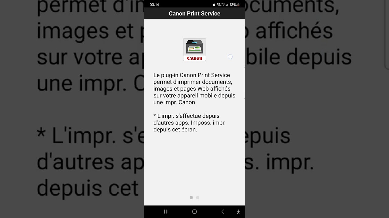 Android - Imprimer avec son smartphone avec une imprimante Canon
