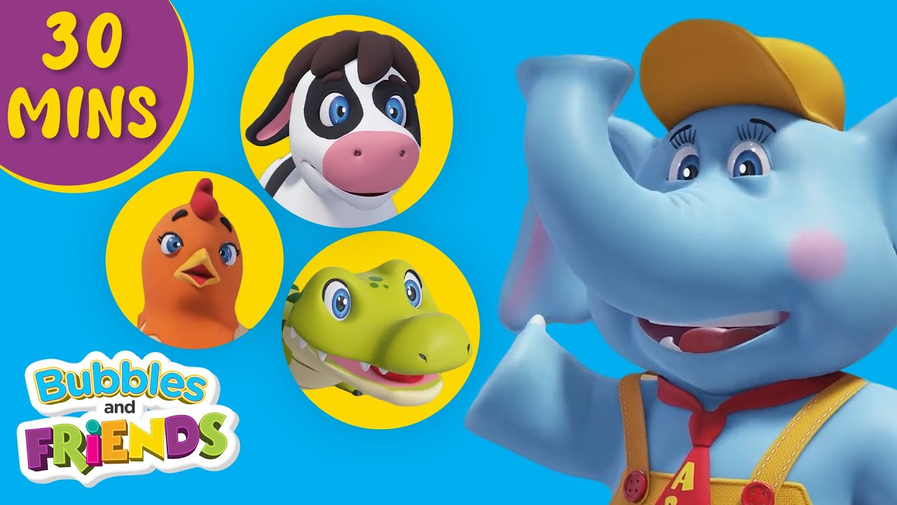 Learn Farm Animals Names | Bubbles and Friends | Cartoon Compilation For Kids