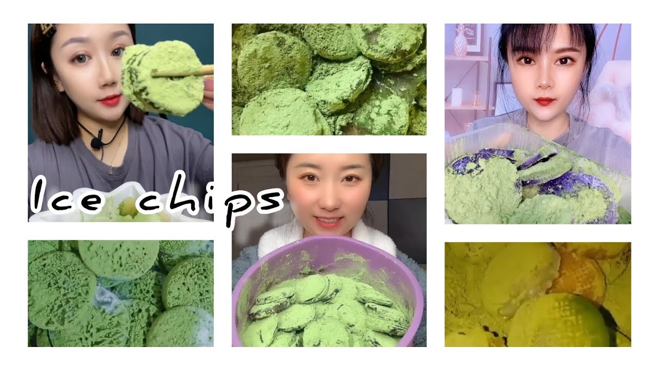 ASMR: Heavy Matcha ice eating| chips eating |hard ice bites|white Ice| V-Good Crunchy Ice