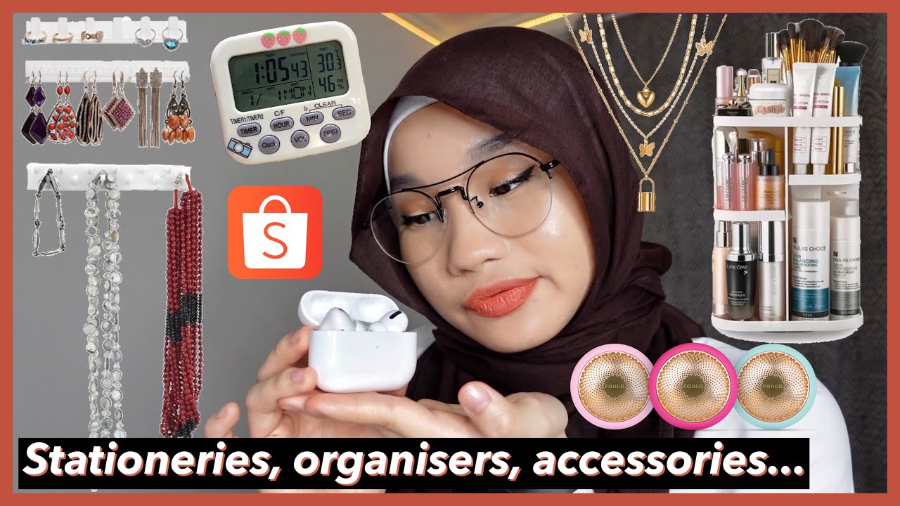 SHOPEE HAUL 1 | Skincare, organisers, stationeries, accessories, airpods pro...