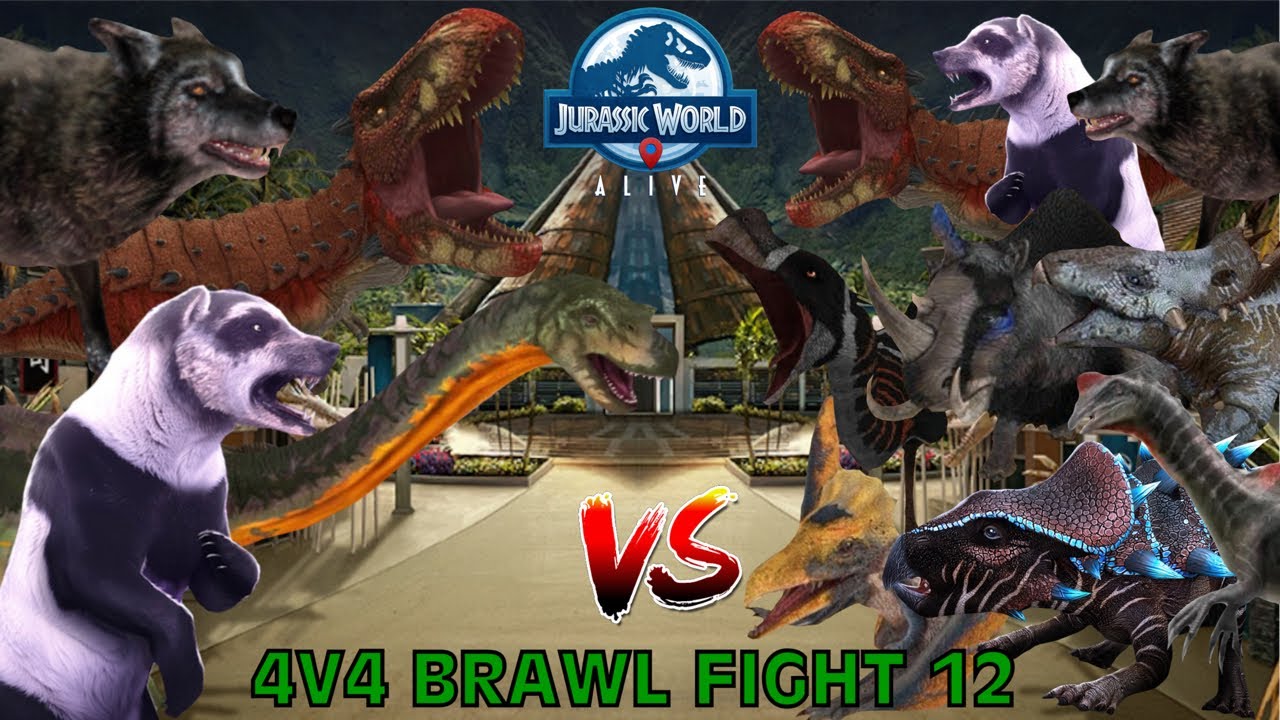 4V4 Brawl Fight 12 - Jurassic World Alive