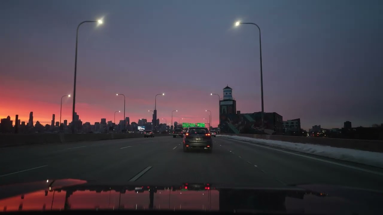 Chicago I-90/I-94 Highways Calumet City (No Talk, No Music) 4K POV ASMR
