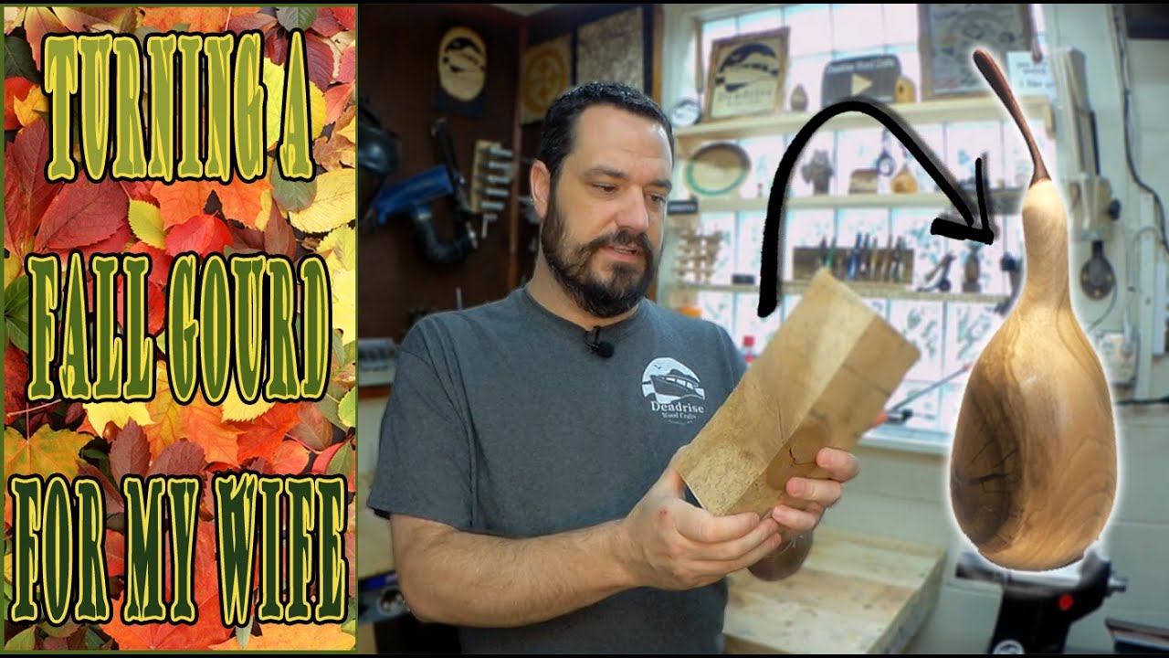 Turning A Wooden Gourd (My Wife's Fall Project)