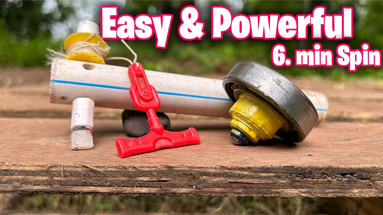 How To Make Bearing Beyblade and Launcher made of metal and cardboard