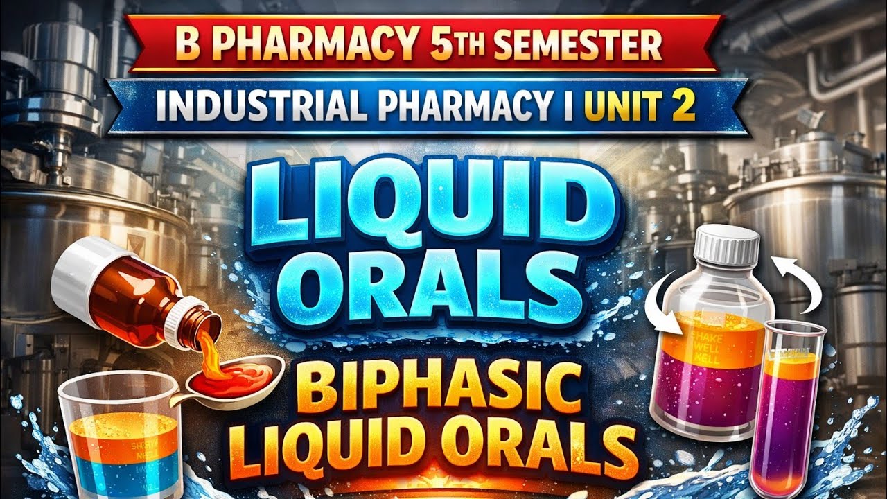 B Pharmacy 5th Semester – Industrial Pharmacy 1 Unit 2 : Liquid Orals | Biphasic Liquid Orals