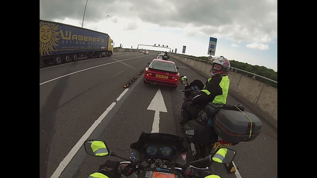 Taking the Bikes to France on the Euro Tunnel(Channel Tunnel) Folkestone Kent UK May 31st 2014
