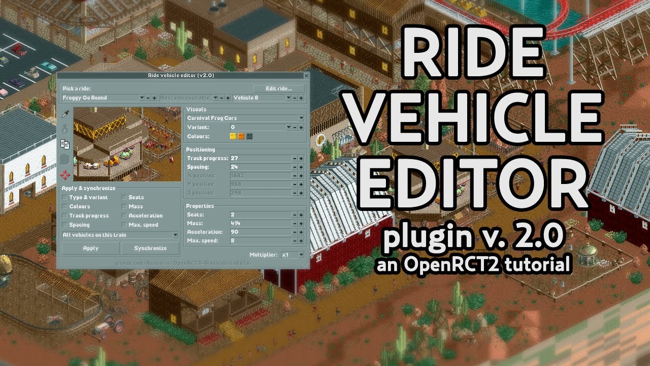 Ride Vehicle Editor plugin v. 2.0 | OpenRCT2 tutorials